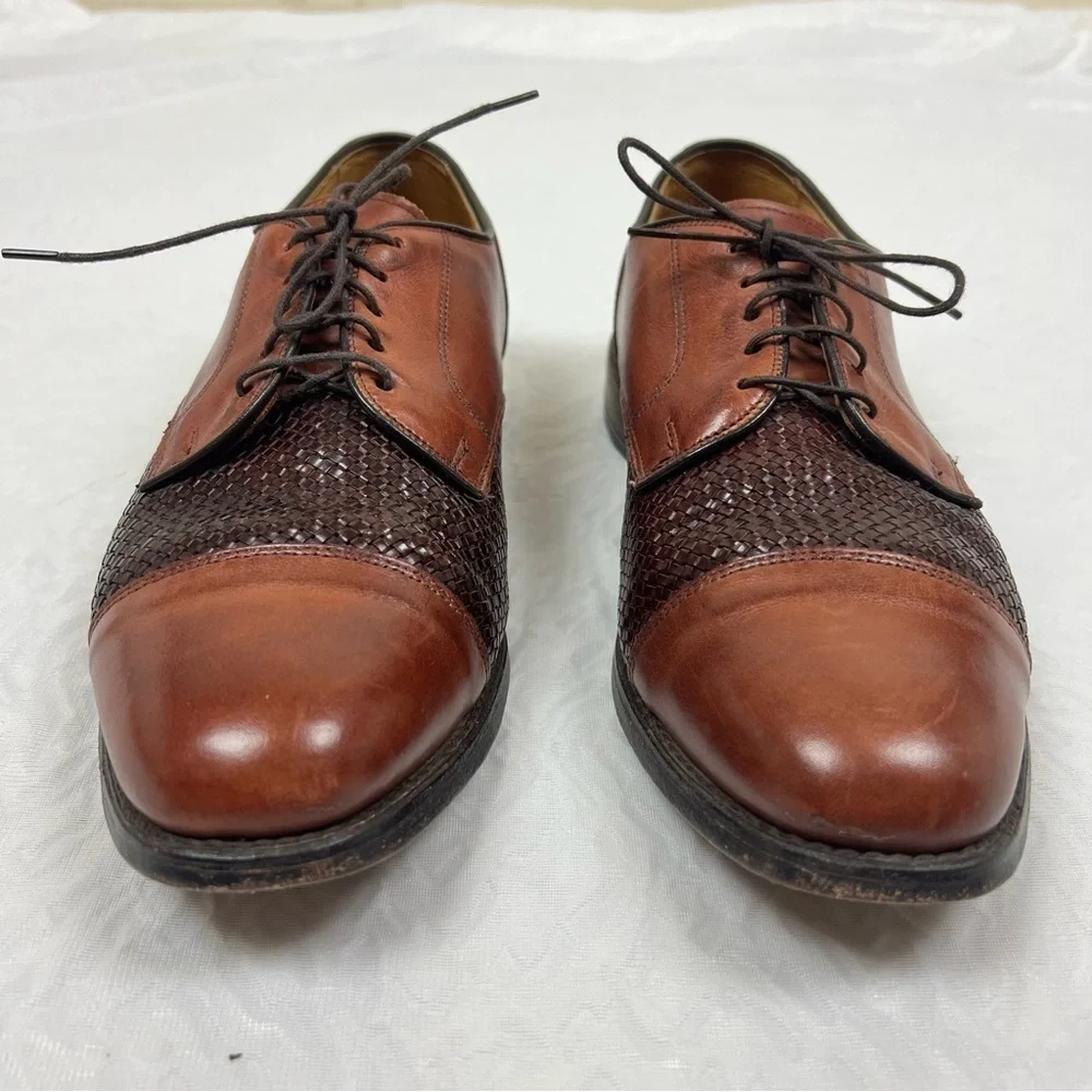 Allen Edmonds Lauderdale Shoes Men Size 10 D Leather Dress Cap-Toe Oxford Lace